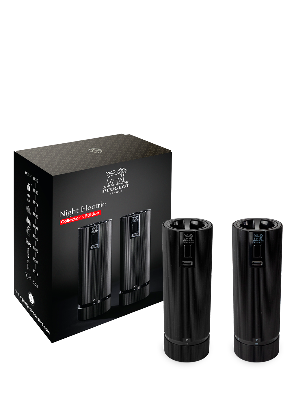 Peugeot Line Night Electric Z u'Select Salt & Pepper Mill Gift Set, 15cm