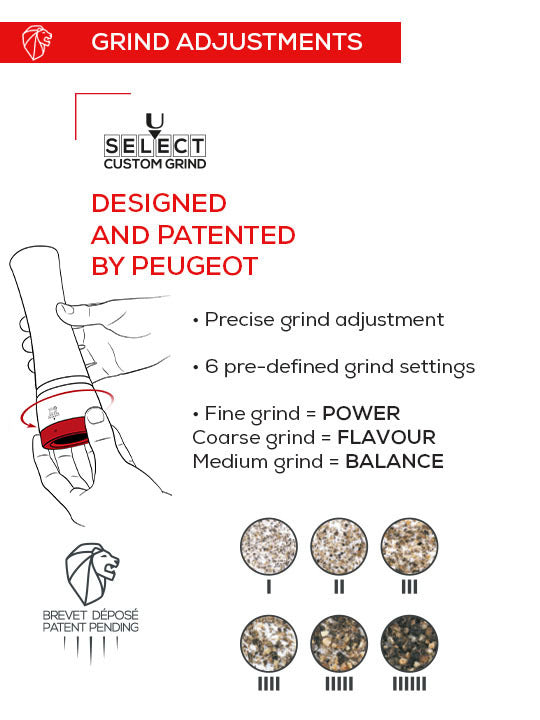 Peugeot Daman Electric u'Select Salt & Pepper Mills Duo, 16cm