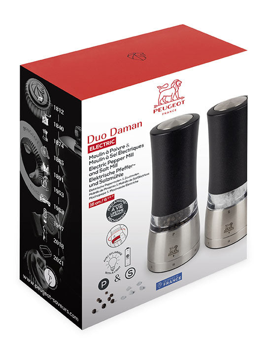 Peugeot Daman Electric u'Select Salt & Pepper Mills Duo, 16cm