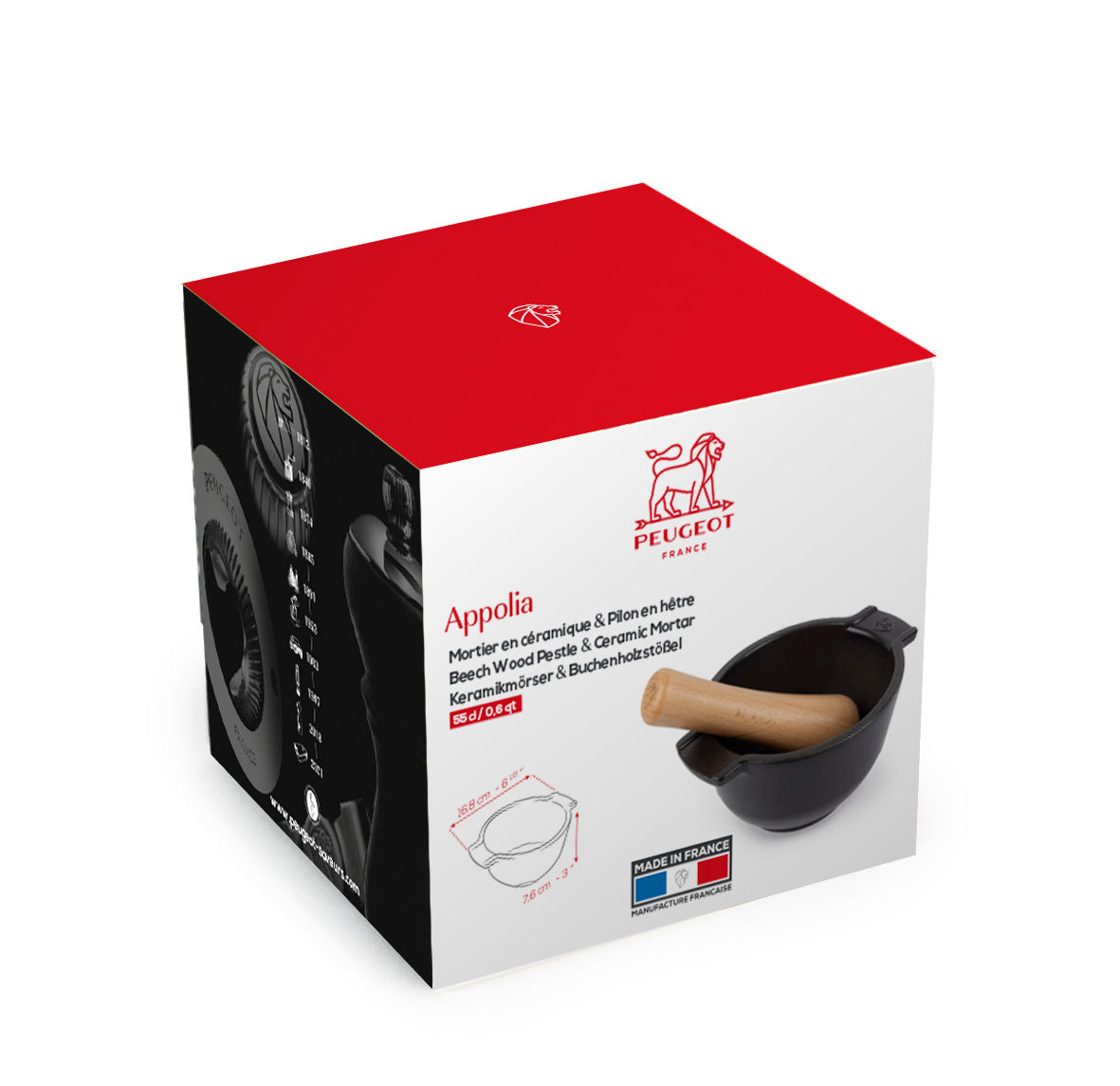 Peugeot Appolia Ceramic Mortar & Pestle 14cm in Slate
