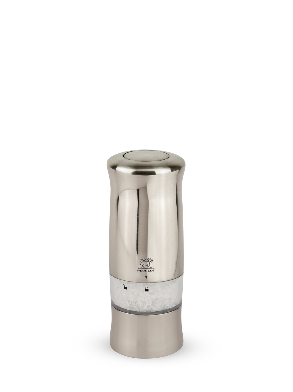 Peugeot Zeli Electric Salt Mill, brushed stainless steel finish ABS, 14 cm