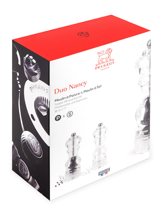 Peugeot Nancy Salt & Pepper Mills Duo in Acrylic, 18cm