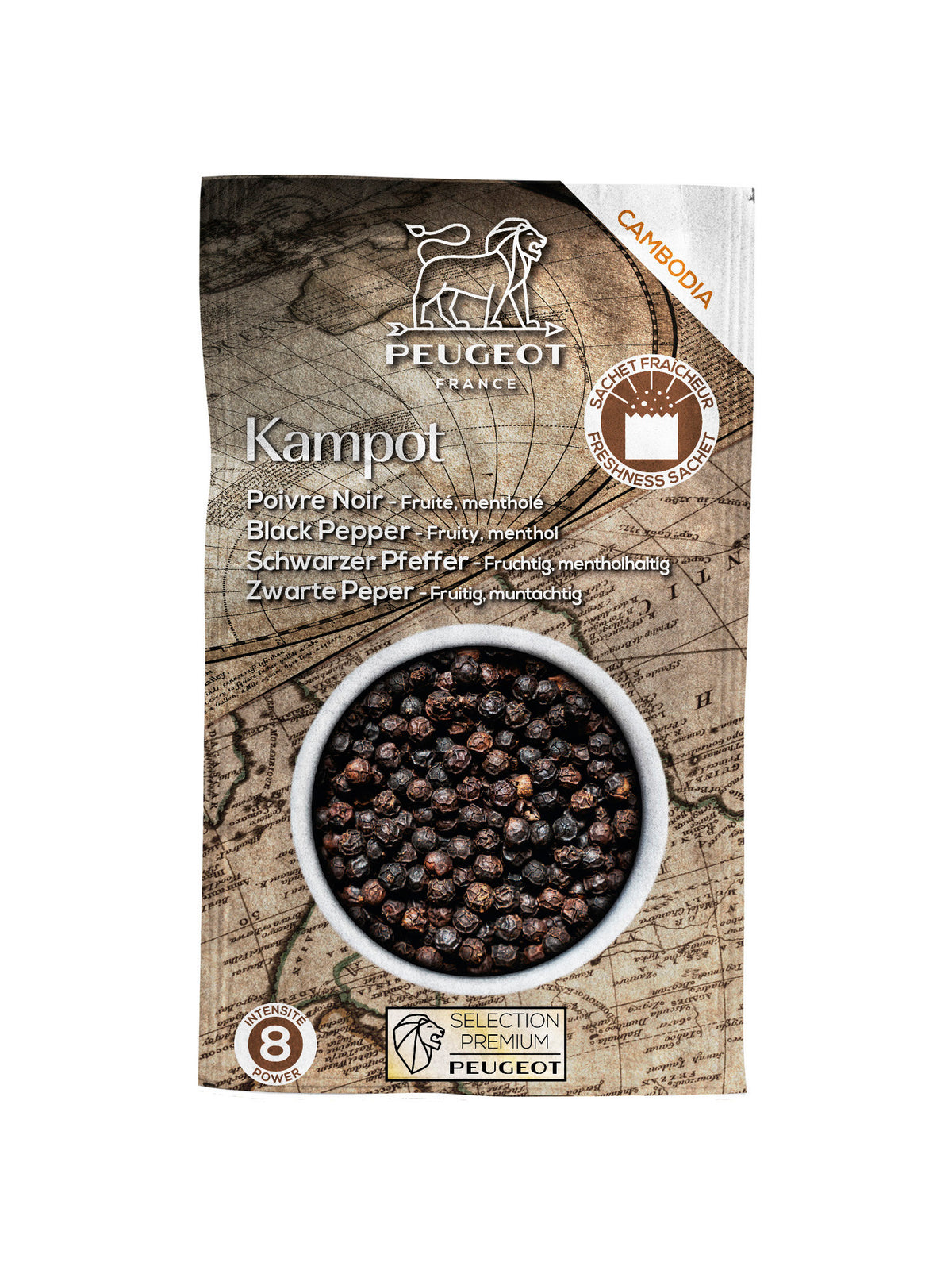 Pack Of 3 Premium Sachets Kampot Black Pepper 60G