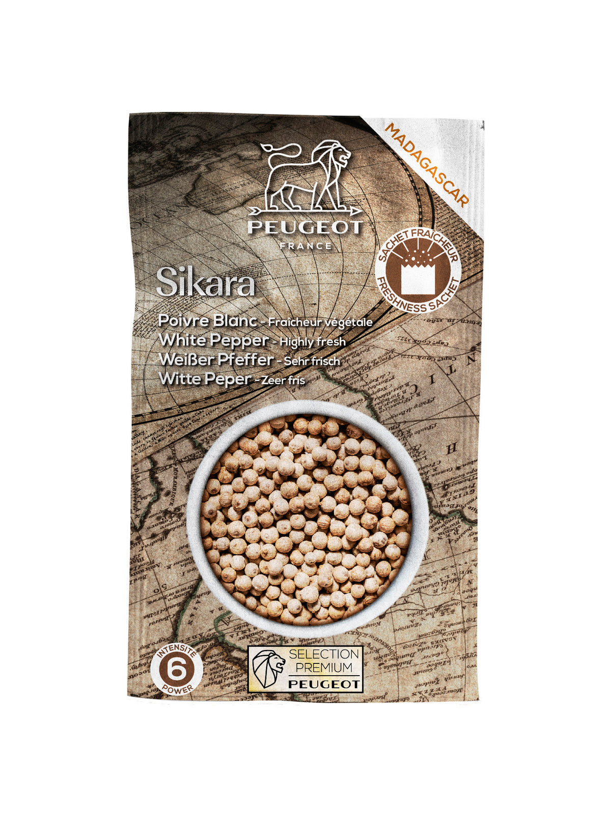 Pack Of 3 Premium Sachets Sikara White Pepper 60G