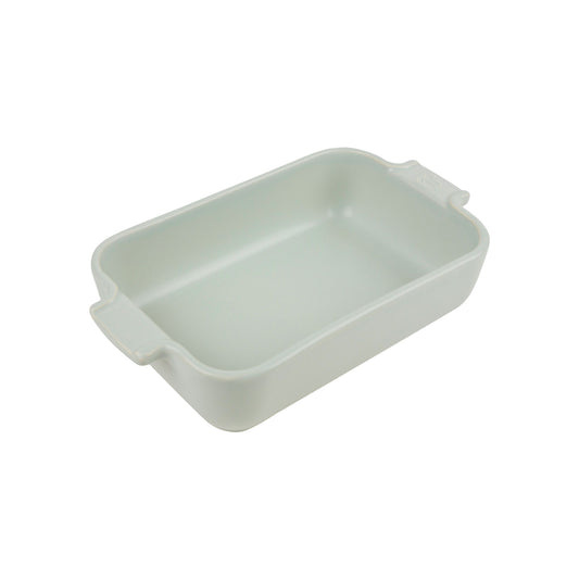 Rectangular ceramic baking dish on a white background