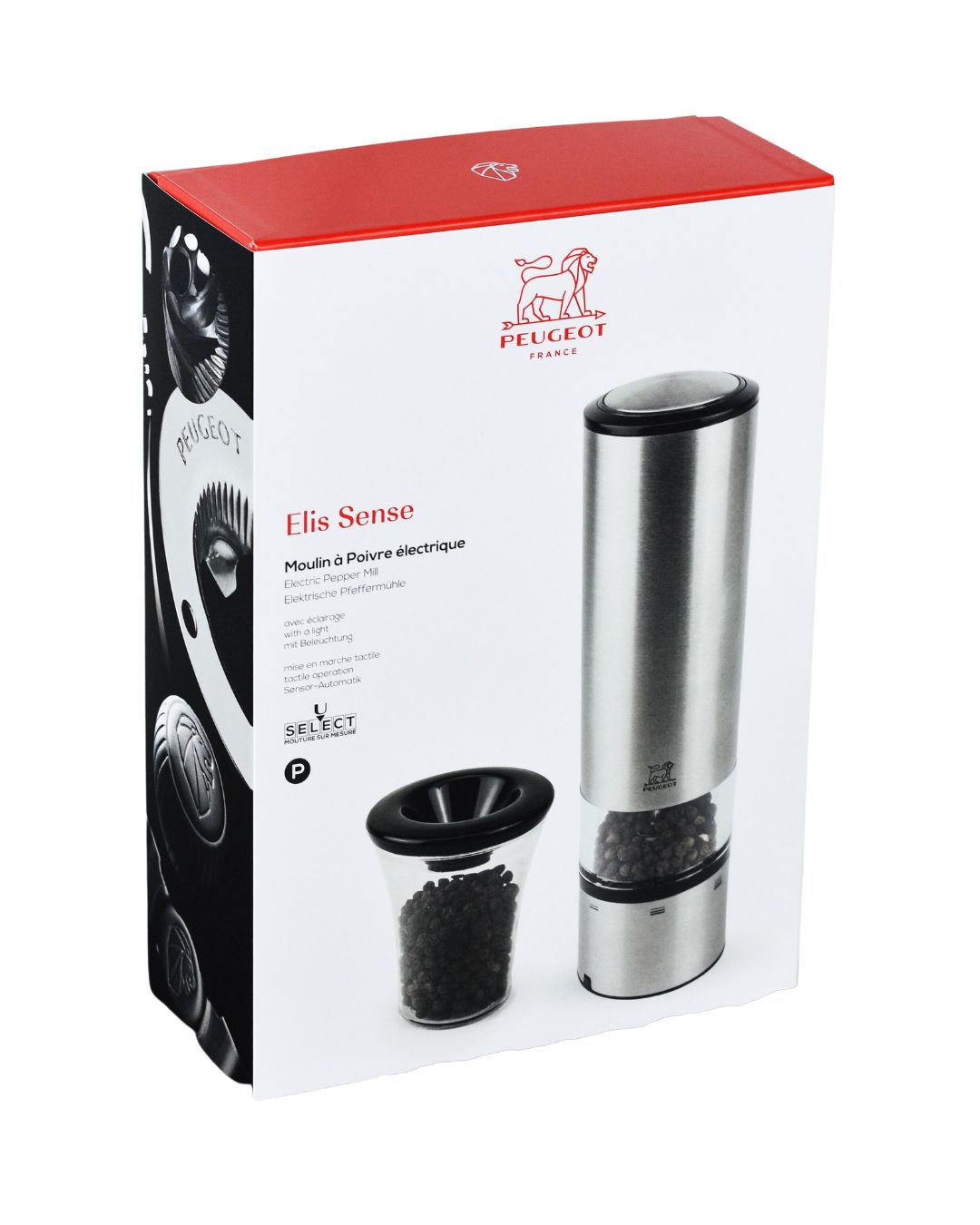 Peugeot Elis Sense Electric Pepper Mill in stainless steel, 20 cm