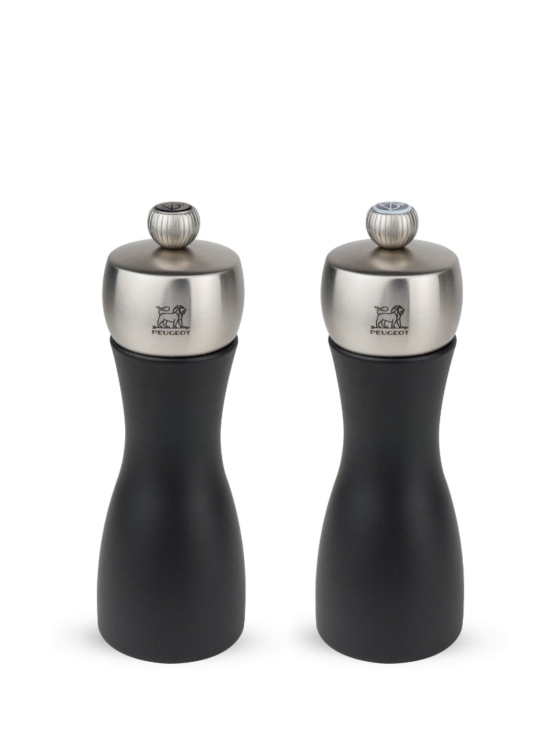 Peugeot Fidji Salt/Pepper Mill Duo in Matte Black, 15 cm