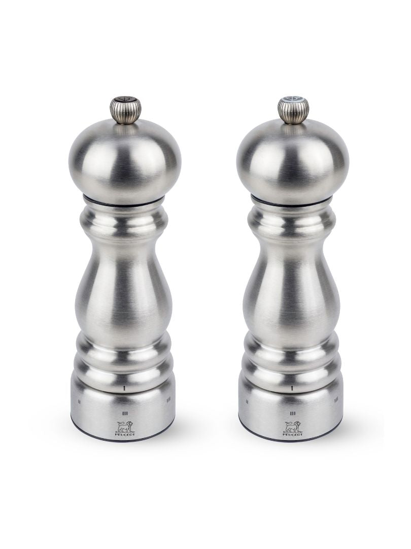 Paris Chef u'Select Salt and Pepper Mill Duo in Stainless Steel finish, 18cm