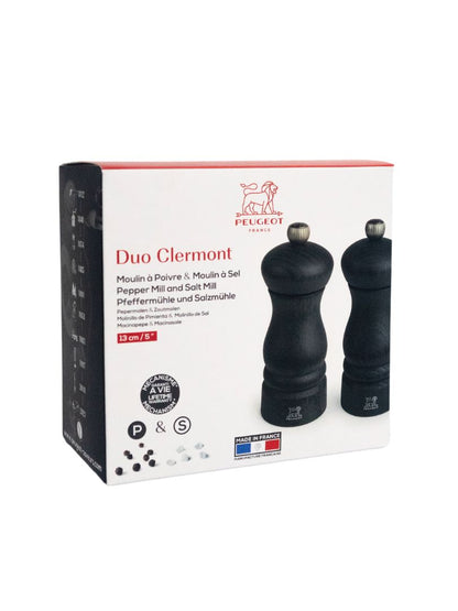 Peugeot Clermont Salt/Pepper Mill Duo in Graphite Finish, 13cm
