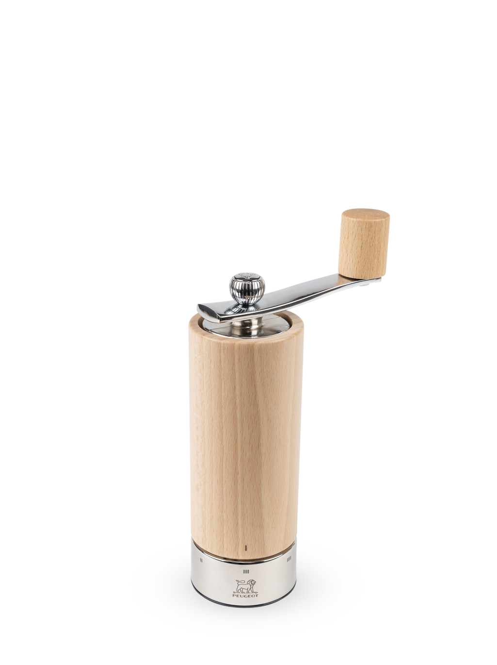 Peugeot Isen u'Select Pepper Mill with Crank Handle in natural wood, 18 cm