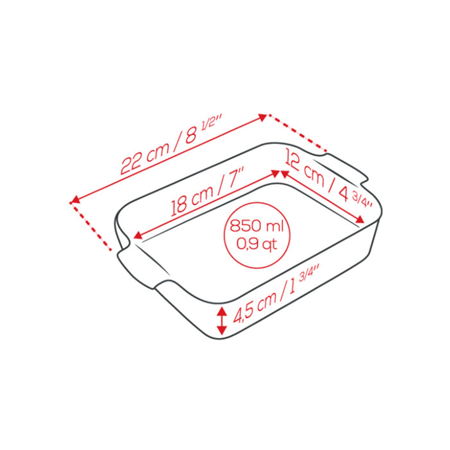 Peugeot Appolia Ceramic Rectangular Baker 22 cm in Ecru