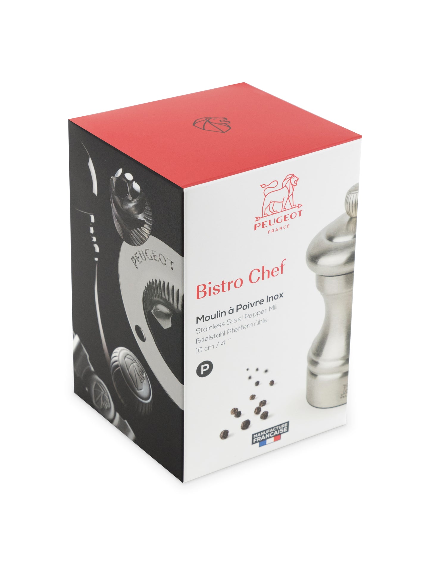 Peugeot Bistro Chef Pepper Mill in Stainless Steel, 10 cm