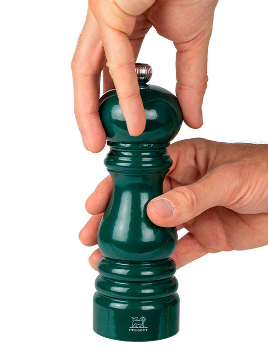 Peugeot Paris Salt/Pepper Manual Mill Duo in Forest Green, 18 cm