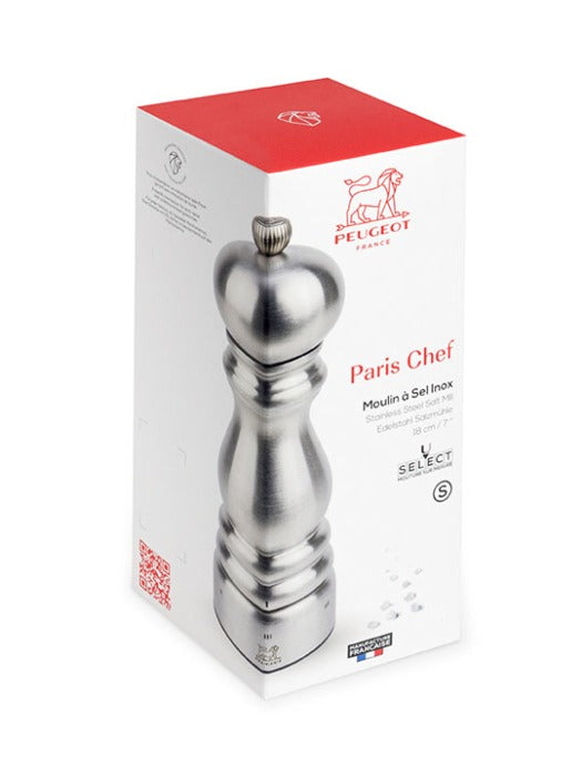 Peugeot Paris Chef u'Select Salt Mill in stainless steel, 18 cm