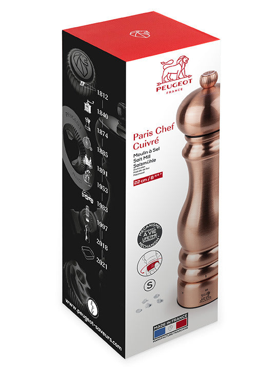 Peugeot Paris Chef u'Select Salt Mill in copper-plated stainless steel, 22 cm