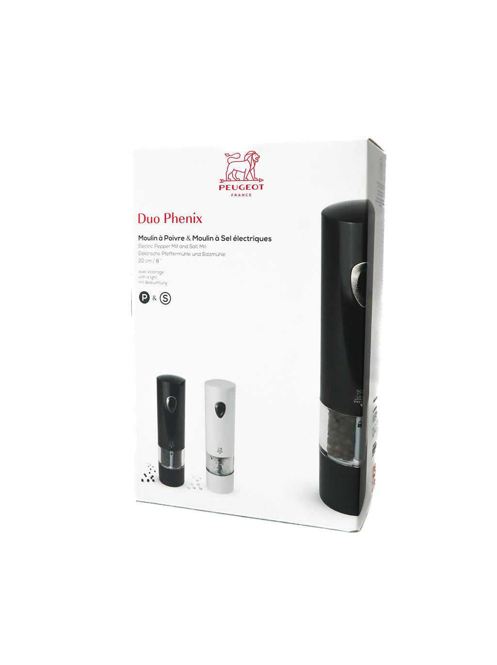 Peugeot Phenix Electric Salt/Pepper Mill Duo, 20 cm